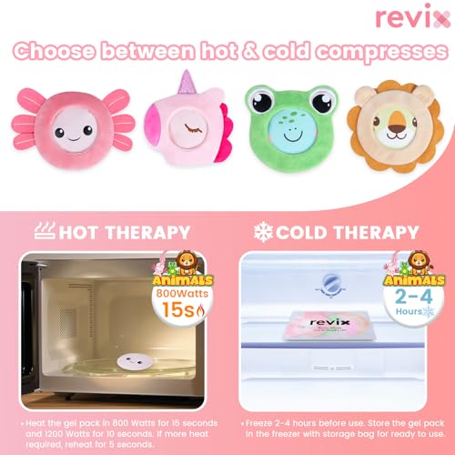 REVIX Kids Ice Packs - Reusable Gel Cold Packs for Toddlers and Babies Colorful Cartoon Critter Collection