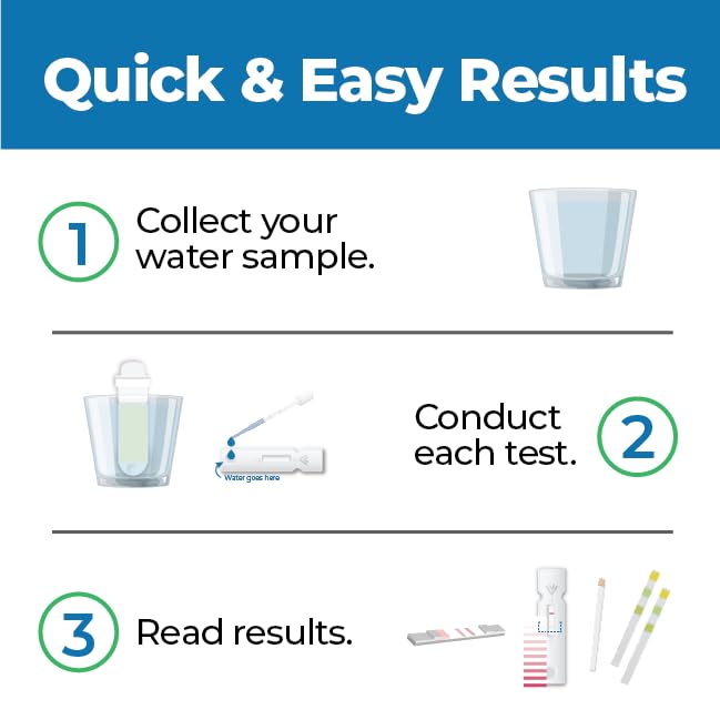 Drinking Water Test Kit, Detekt (USA) DIY for Lead, Bacteria, Mold & pH 1 Water Sample
