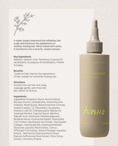 Earth Treatment | Korean Hair Care & Scalp Treatment for Damaged Hair | Hinoki & Eucalyptus Oil for Sensitive Scalp with Dexpanthenol, 200ml