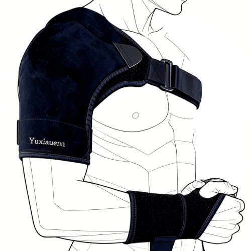 Shoulder compression sleeve,Shoulder Brace,Shoulder support,Wrist Braces,arm sling style shoulder fixator,adjustable for both left and right arms men and women(Shoulder Brace+Wrist Braces)