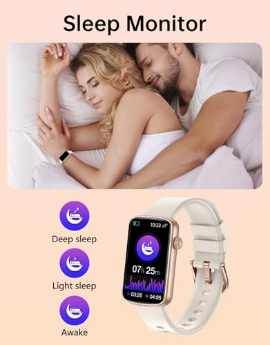 RUIMEN Fitness Tracker, Fitness Watches for Women Men with Heart Rate Monitor Blood Oxygen Sleep Tracker Pedometer, 1.47" Smart Watch Step Calorie Counter for Android iOS IP68 Waterproof (Gold)