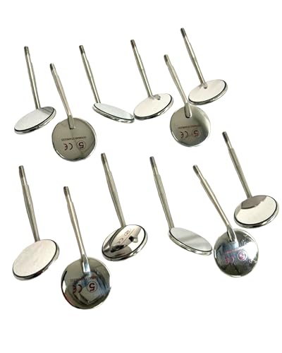 12pcs Box of Dental Mouth Mirrors #5 (24mm) Rhodium Coated Front Surface Diagnostic Dental Mouth Mirror - Intraoral Dental Mirror Cone Socket Oral Mirror - Stainless Steel