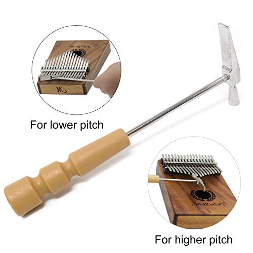 Honbay 2PCS Metal Kalimba Tuning Hammers Thumb Piano Tuning Hammers with Plastic Handle Instrument Accessory for Percussion Instrument Tool Accessory (6.3")