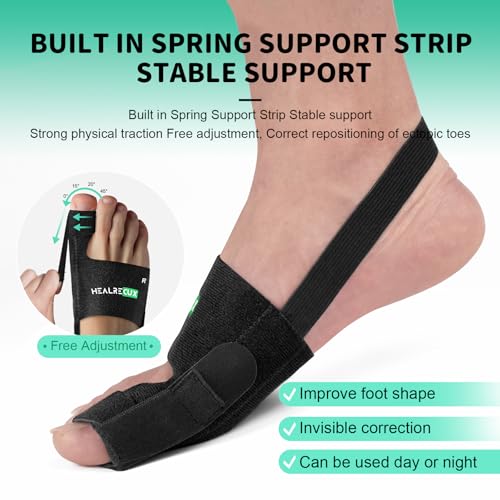 Healrecux Bunion Corrector for Women Men Big Toe, 1 Pair Green
