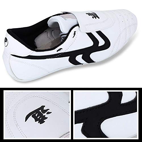 Keenso Taekwondo Shoes,for Sport Boxing Kung fu Taichi,Martial Arts Sneaker,Lightweight Shoes for Men and Women with Blue Storage Bag 37 Black