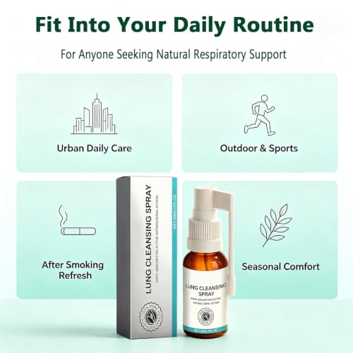 2PCS-Lung Cleansing Spray, Herbal Cleanse Spray, Mullein Leaf Extract Oral Mist for Cool and gentle Lung Cleanse, Respiratory Support, Easy Breathing Support,30ML / 1 FL.OZ M