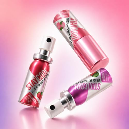 Stay Cool Fruit Duo Plus Bubblemint Breath Freshener Sprays - Bubblemint, Strawberry, Watermelon 3-Pack