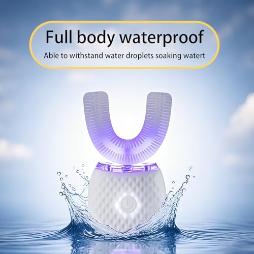 Automatic Toothbrush for Adult Soft Bristles Timer Washable Travel White