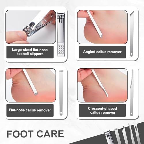 Professional Nail Clipper Set,Manicure Kit&Nail Care Kit-Complete 19 Piece Dark Night Black Manicure Set with Nail Clippers for Men&Women,Portable Travel Case,Ideal Gift Set