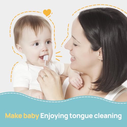 Papablic Baby Tongue Cleaner, Baby Oral Cleaner, Disposable Infant Mouth Cleaner Newborn, Upgrade Gum Cleaner with Paper Handle for Infants Ages 0-2 Years, 140 Pack