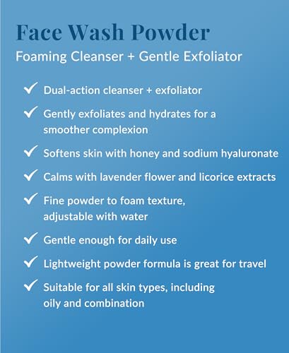 DHC Face Wash Powder, Enzyme Exfoliating Powder Cleanser, 1.7 oz, 2 Pack Unscented 1.7 Ounce (Pack of 2)