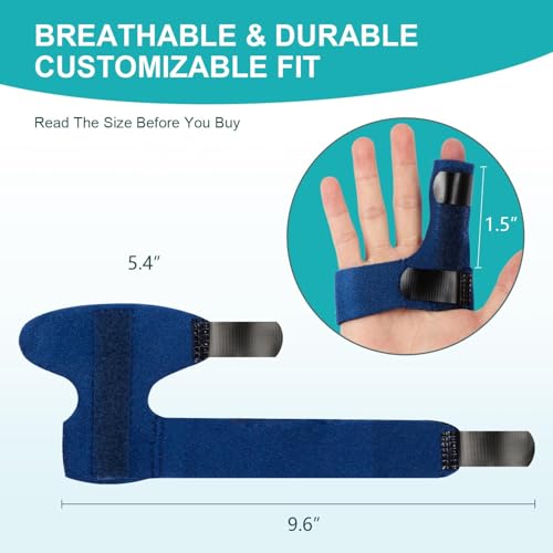 Promifun Finger Braces, 2 Pack Trigger Finger Splints for Straightening, Mallet Finger and Broken Finger, Finger Straighteners Provide Support and Relieve Pain - Blue