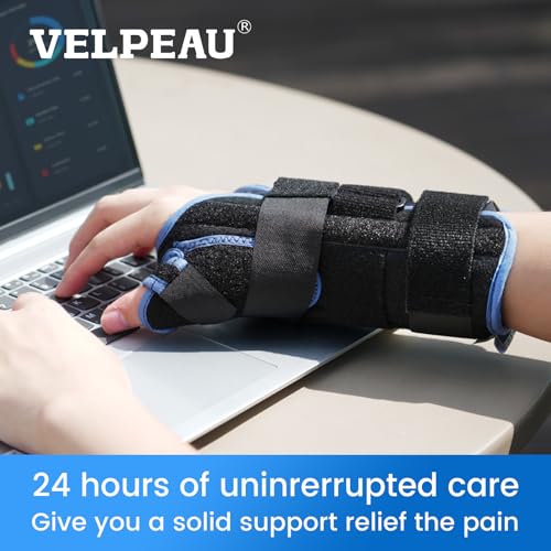 Velpeau Carpal Tunnel Wrist Brace with Thumb Stabilizer Night Support, M Regular-right hand Medium