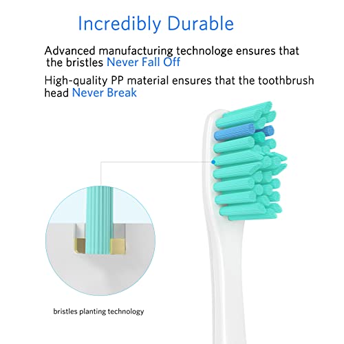 Replacment Heads Compatible with Philips Sonicare, for E-Series Essence, for Xtreme, for Elite, for Advance, and for CleanCare Electric Toothbrush, Toothbrush Replacment Heads Refills, 6 Pack 6-pack