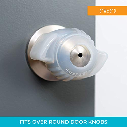 Stander Great Grips with Glow Inserts, Glow-in-the-Dark Door Knob Covers for Arthritis, Non-Slip Silicon Hand Grippers for Adults, Seniors, and Elderly, Open Doors Easily, Low Strength Aid, Set of 2 Pack of 1