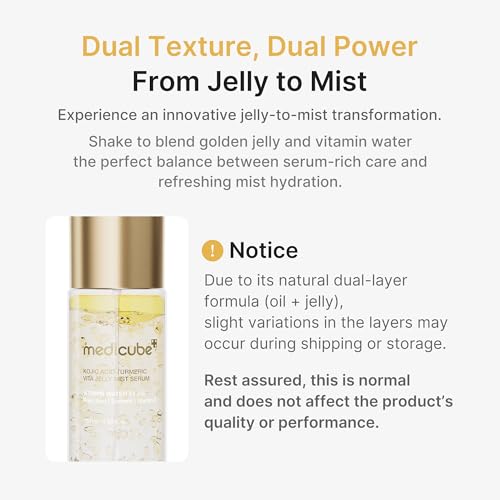 medicube Jelly Mist Serum with Kojic Acid Turmeric, 2.02 fl.oz 2.02 Fl Oz (Pack of 1)
