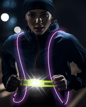 LED Reflective Running Vest for Women and Men, Safety USB Rechargeable Reflective Gear for Night Runners, Bikers, and Walkers Green - BeesActive Australia