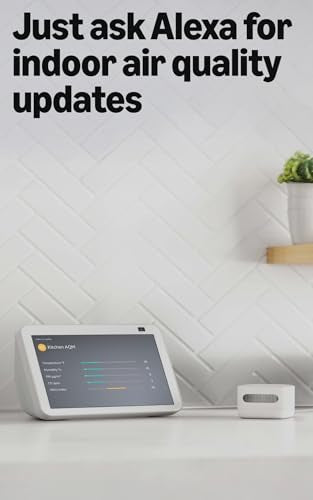 Amazon Smart Air Quality Monitor, Detects temperature, humidity, carbon monoxide, PM2.5 and VOCs, Get notifications when air quality drops, Works with Alexa 1-pack Smart Air Quality Monitor only