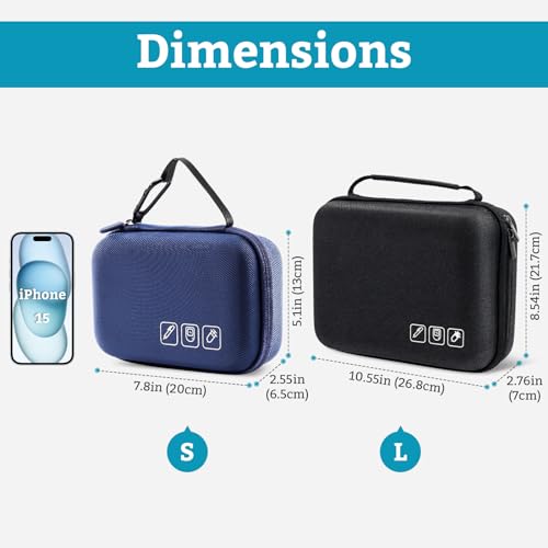ProCase Diabetes Travel Case for Diabetic Supplies -Black Large Storage Case(10.5" x 8.5" x 2.8") Black