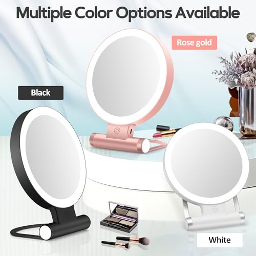 B Beauty Planet Magnifying Mirror with Light 30X, Double-Sided 1X/ 30X Magnifying Makeup Mirror with Tweezer, 2000mAh 3 Colour Modes with Adjustable Brightness,Foldable Travel Mirror(9" L x 7" W) White