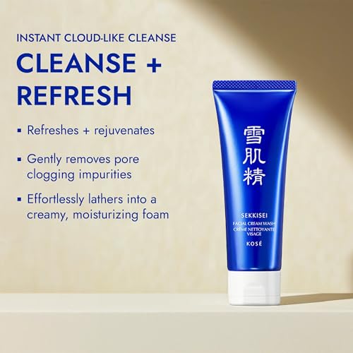 SEKKISEI Facial Cream Wash Hydrating Foaming Face Cleanser, 4.5 oz