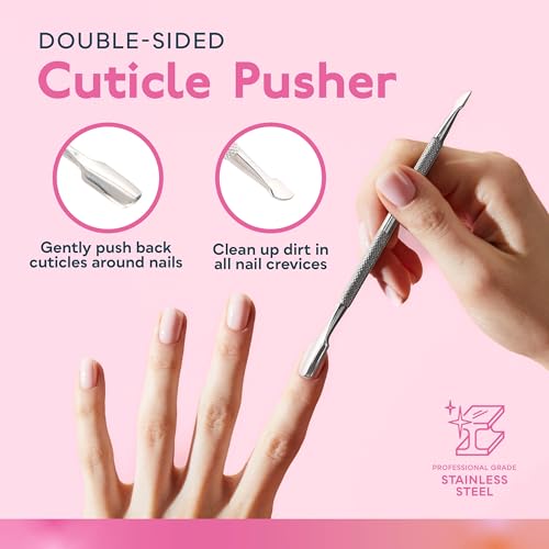 SUNUV UV LED Nail Lamp with 4PCS Cuticle Nippers, Cuticle Pusher with Nail File and Buffer Set, Professional Stainless Steel Durable Pedicure Manicure Nail Care Tools