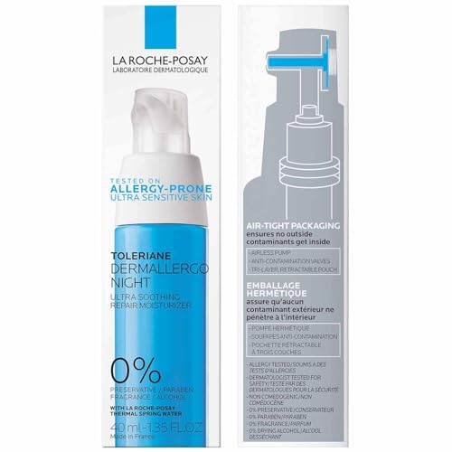 La Roche-Posay Toleriane Dermallergo Night Cream with Vitamin E 1.35oz