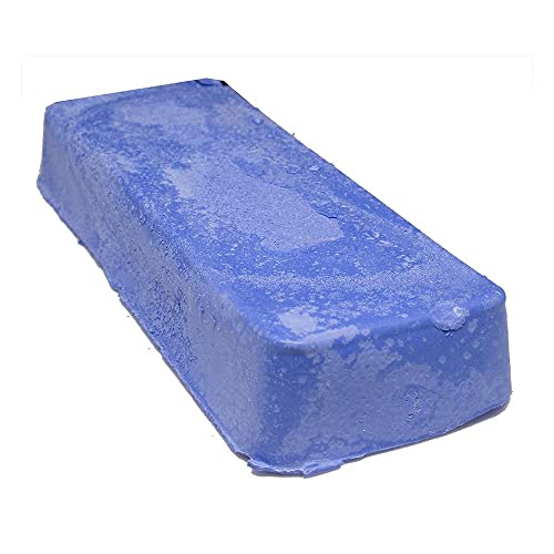 Benchmark Abrasives Buffing Compound for Polishing Removing Scratches Edge Finishing Cleaning for Non-Ferrous Metals Plastics Synthetic Materials, 1 Pound Bar (Blue Plastic) Blue Plastic