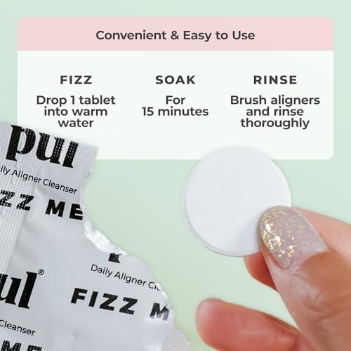 PUL Aligner Care Bundle: Pack of 96 Cleaner Tablets + 2-Pack of Clear Aligner Removal Tool – Compatible with Invisalign, Clear Retainers, Dentures, Night & Mouth Guards, All Dental Removables
