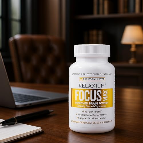 Relaxium FocusMax, Brain & Focus Health Supplement, Mental Clarity Support, Proven Concentration, Focus, Memory, & Nootropics Booster, USA-Manufactured, 30 Vegan Capsules (Pack of 3) 30 Count (Pack of 3)