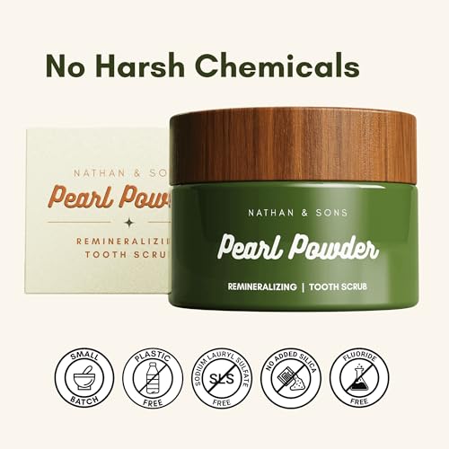 Nathan & Sons Pearl Remineralizing Tooth Powder, Hydroxyapatite, 1.1 oz