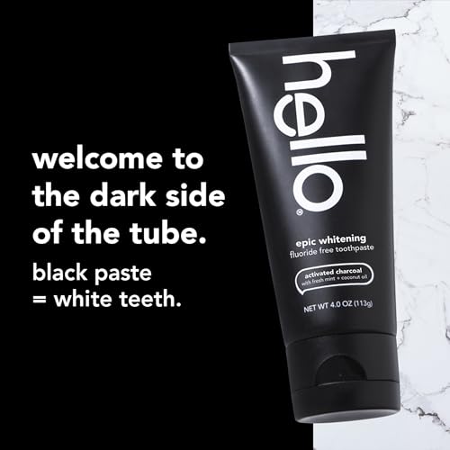 hello Deodorant Variety Pack (Sweet Coconut, Fresh Citrus, White Sage) & Activated Charcoal Epic Whitening Fluoride Free Toothpaste, Fresh Mint + Coconut Oil, Vegan & SLS Free
