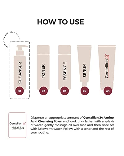CENTELLIAN 24 Cleansing Foam with Centella Asiatica, TECA, Amino Acid - Korean Skin Care Hypoallergenic Face Wash - Gentle, Exfoliating Daily Cleanser (5.64 oz) by Dongkook Pharmaceutical