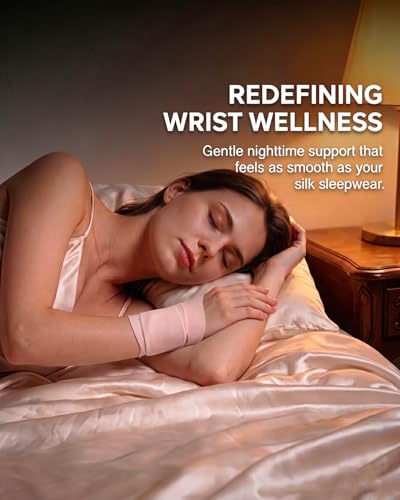 Women's Pink Wrist Brace for Sleeping & Carpal Tunnel Relief - Soft Splint-Free Compression Hand Wrap for Night Support
