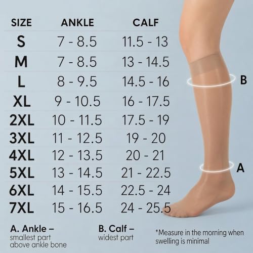 ABSOLUTE SUPPORT Women Sheer Compression Socks 20-30mmHg, Nude, Medium
