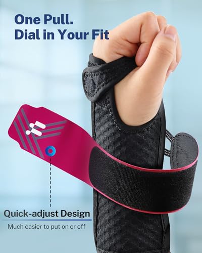 Quick Adjust Carpal Tunnel Wrist Brace, Open Thumb Opening for All-Day Wear S/M Right