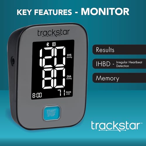 trackstar Smart Upper Arm Blood Pressure Monitor, Bluetooth