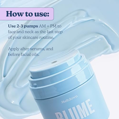 Blume Meltdown Gel Face Moisturizer for Acne Prone Skin - Oil Free Facial Moisturizer with Niacinamide & Centella to Even Skin Tone - 72-Hour Hydration Face Cream with Ceramides & Squalane (1.7 oz)