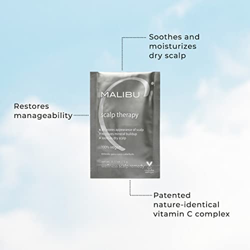 Malibu C Scalp Therapy Wellness Remedy – Dry Scalp Treatment to Soothe and Moisturize Dry Skin with Vitamin C and Zinc Gluconate – Restores Manageability (3 Packets) 3 Count (Pack of 1)