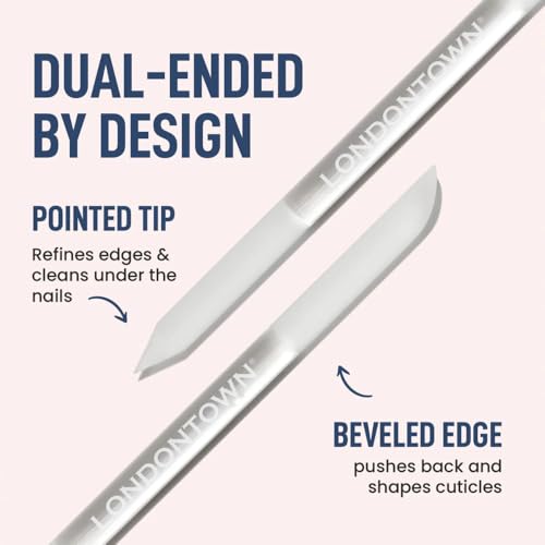 LONDONTOWN Double-Sided Glass Cuticle Pusher