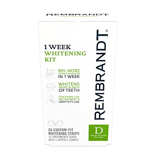 REMBRANDT 1 Week 14 Treatment Custom-Fit Whitening Strips + Peroxide Whitening Toothpaste, Removes Tough Stains, Enamel-Safe