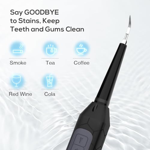 Plaque Remover for Teeth, Dental Care Device 3 Adjustable Modes Teeth Cleaning Kit with 2 Replaceable Clean Heads for Tartar & Calculus Remover