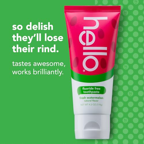 hello Variety (Unicorn, Strawberry, Dragon) Fluoride Kids Toothpaste, Anticavity, Natural Flavors, Vegan, SLS Free, Gluten Free, Ages 2+, 4.2 Ounce (Pack of 3) & Kids Natural Watermelon Fluoride