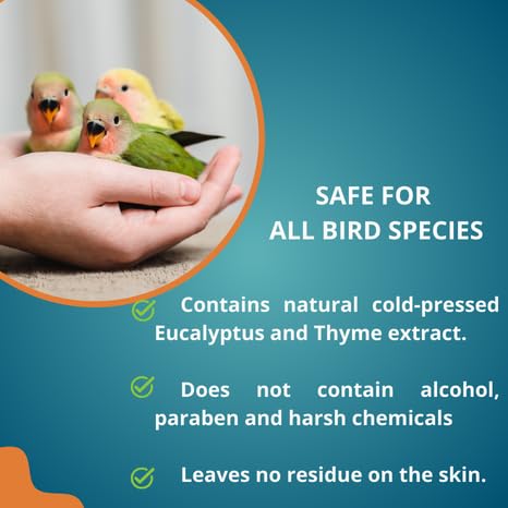 Eucalyptus and Thyme Extract Bird Bath Spray I Special Herbal Formula for Vibrant and Healthy Feathers I Suitable for All Birds - 8 Fl Oz. - BeesActive Australia