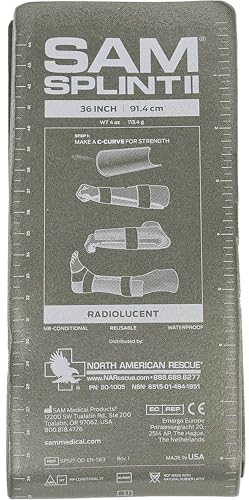 North American Rescue SAM Splint II NAR Moldable, Lightweight, Strong, Waterproof, Reusable Splints for Arms, Legs, Fractures (50-1005)