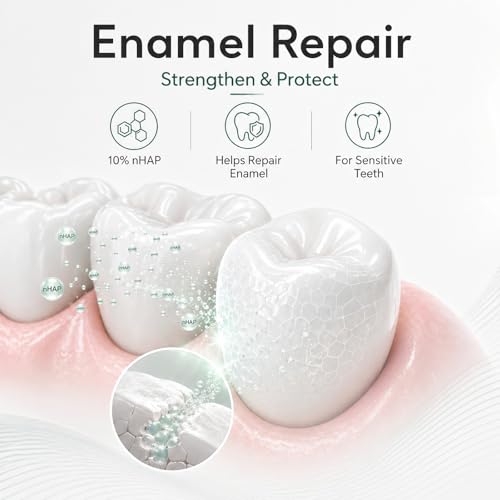10% Hydroxyapatite Toothpaste, Nano Hydroxyapatite Toothpaste, Fluoride Free Toothpaste for Sensitive Teeth, Helps Rebuild Enamel, Remineralizing Toothpaste for Daily Use, 4 Pack