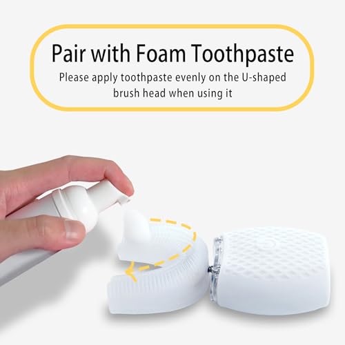 Automatic Toothbrush for Adult Soft Bristles Timer Washable Travel White