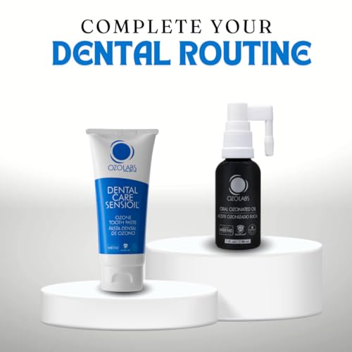 OZOLABS Oral Care Bundle – Ozone Toothpaste + Oral Ozonated Oil Spray | 100% Organic | Gum Health, Fresh Breath & Natural Whitening Dental Set