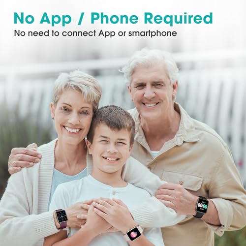 Pedometer Watch Senior Friendly No App No Phone Required, Step Counter Black 1.4''