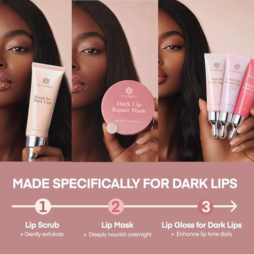 Lip Scrub for Dark Lips: Lip Lightening for Dark Lips for Dry, Uneven-Toned Lips, with Avocado Oil, Shea Butter, Vitamin C & Licorice, 0.51 fl oz